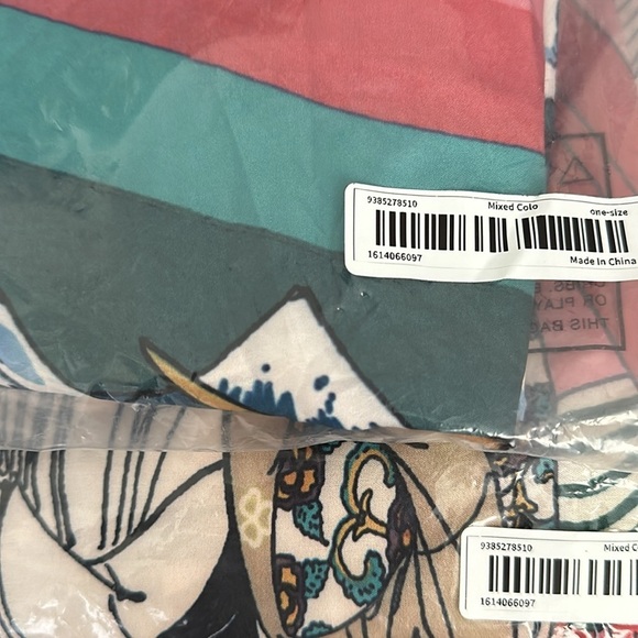 Asian Inspired Print Kimono with self tie belt - Picture 8 of 12